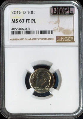 2016 D Roosevelt Dime NGC MS67 FT PL QUALITY✔️ - Image 1 of 2