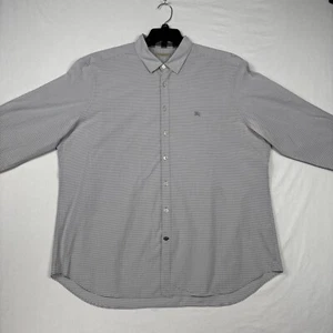 Burberry Brit Shirt Men’s XXL Gray Nova Check Preppy Button Up Flawed Shirt - Picture 1 of 19