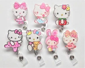 Carrete de insignia de identificación retráctil de dibujos animados de gatito soporte de insignia médico enfermera maestro - Imagen 1 de 4