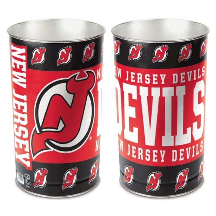 New Jersey Devils 15 pulgadas cesta de basura de metal [NUEVO] NHL cubo de basura oficina Foto 1 de 1