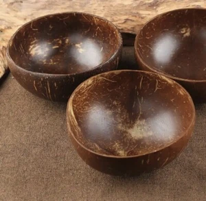 4 Coconut Shell Bowls Premium Bowls - Picture 1 of 5
