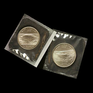 2005 P+D West Virginia "Satin" ~ Statehood Washington Quarter ~ In Mint Cello - Picture 1 of 5