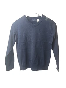 THE CHILDRENS PLACE Sweater Boys V Neck Long Sleeve Navy Dress Uniform 7-8 - Picture 1 of 3