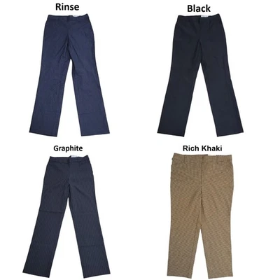 Pantalón elástico Rafaella para mujer con bolsillos ajustado pierna recta Foto 1 de 2