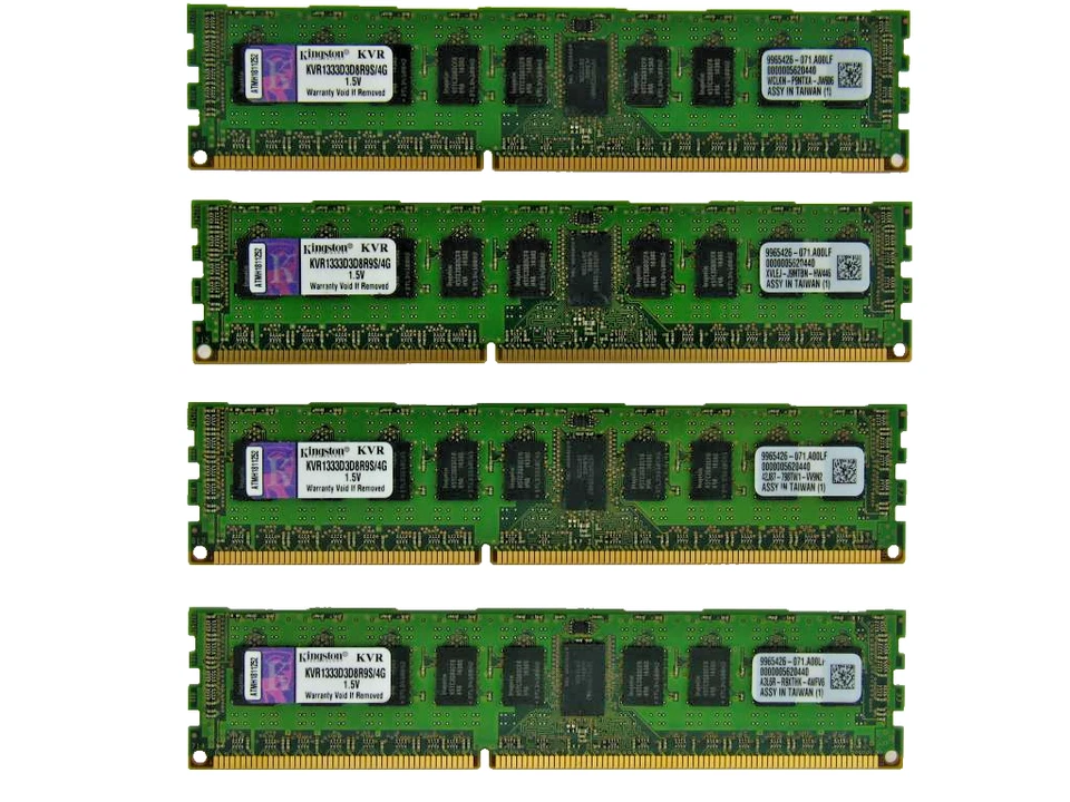 NEW! Kingston 16GB (4x4GB) Memory KVR1333D3D8R9S/4G DDR3-1333 ECC Registered - Image 1 of 1