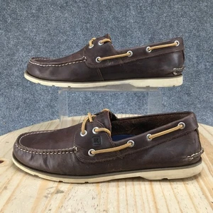 Sperry Top Sider Shoes Mens 11 M Brown 2 Eye Boat Leather Slip On Low 0770594 - Picture 1 of 17
