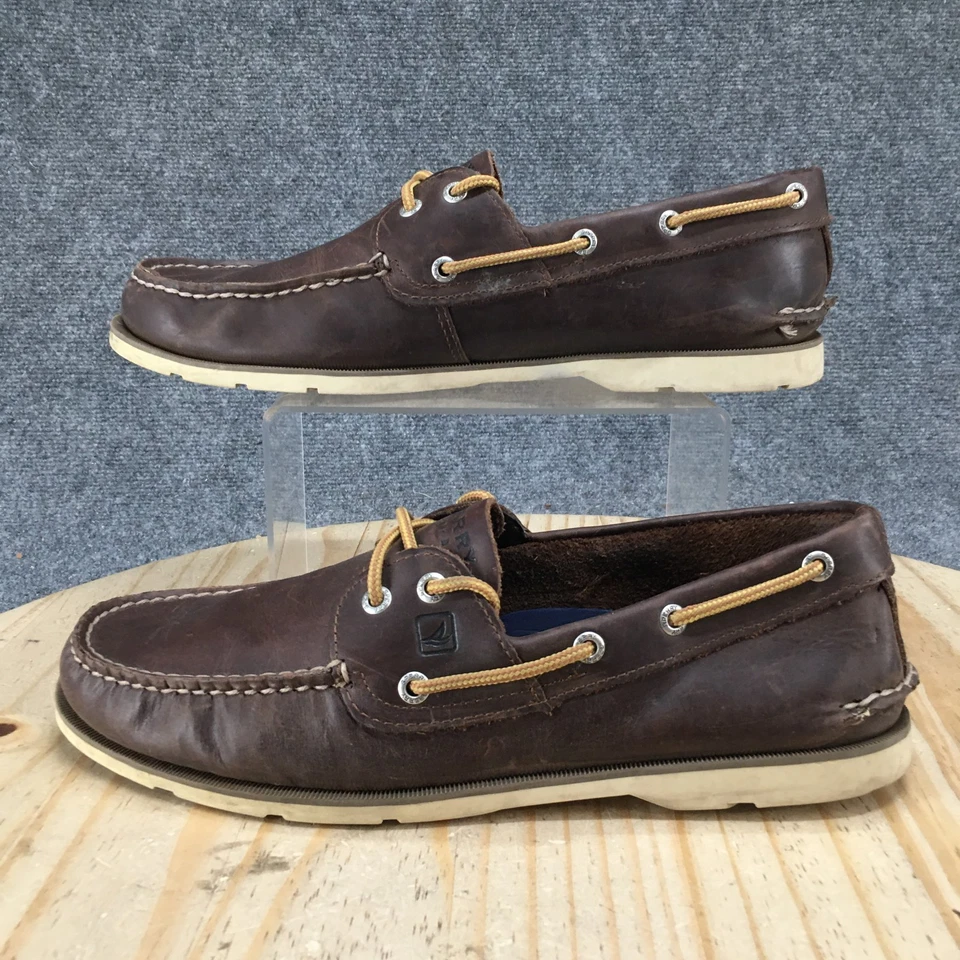 Sperry Top Sider Shoes Mens 11 M Brown 2 Eye Boat Leather Slip On Low 0770594 - Image 1 of 4