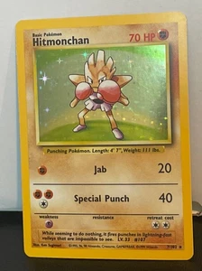 Pokémon TCG Hitmonchan Base Set 7/102 Holo Unlimited Holo Rare - Picture 1 of 4