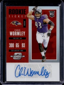 2017 Contenders Optic Chris Wormley RC Red Rookie Ticket Auto #58/75 Ravens - Picture 1 of 2