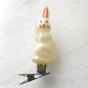 Vintage Glass Christmas Ornament Xmas Tree USSR Antique Decoration Bunny Hare - Picture 1 of 6