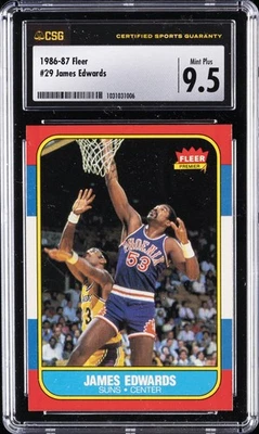 1986-87 FLEER #29 JAMES EDWARDS CSG 9.5 - Image 1 of 2