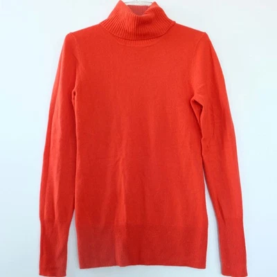 Suéter de cuello alto 100 % cachemir J Crew usado en excelente estado XS rojo llama naranja Foto 1 de 4