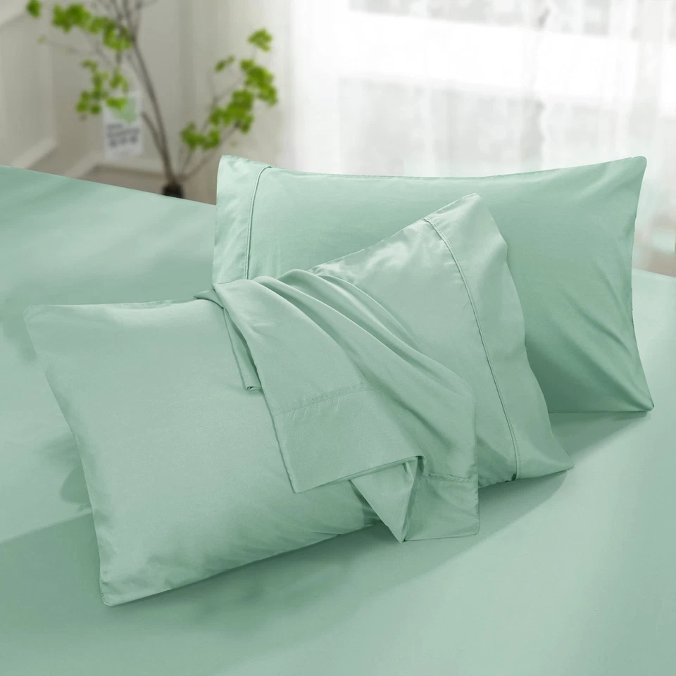 Juego de 4 fundas de almohada suaves transpirables calidad hotelera ultra suaves Foto 1 de 1