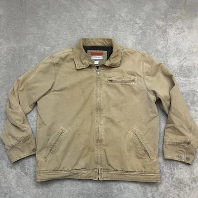 Chaqueta de mezclilla vintage antigua azul marino mecánica lona Detroit forrada polar Y2K grande Foto 1 de 4