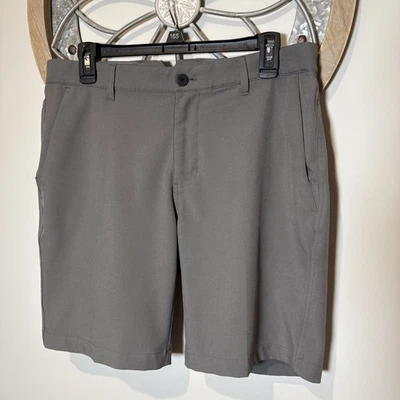 Dunning 男式海军蓝灰色性能运动高尔夫短裤 32 码内缝 9 英寸二手状况完好 — 第 1/4 张图片