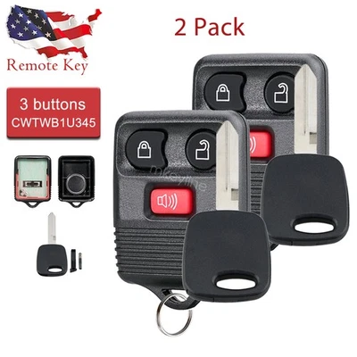 2 para Ford F150 F250 F350 1998 - 2003 Mando a distancia Llavero + Llave de encendido Foto 1 de 4