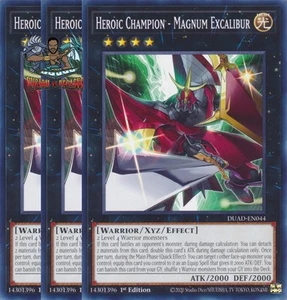 Yugioh! 3x Heroic Champion - Magnum Excalibur DUAD-EN044 Común 1ª Edición Casi Nuevo - Imagen 1 de 1