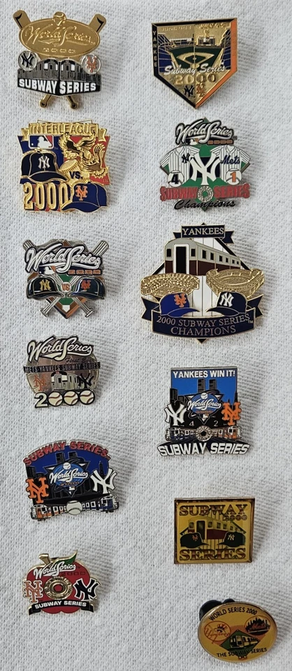 NEW YORK YANKEES NEW YORK METS INTERLEAGUE SUBWAY SERIES PINS 2000 - Image 1 of 1