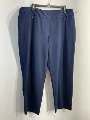 Womans Investments Petite Pullon Casual Pants 16 PS Navy Zip Pockets  - Image 1 of 4
