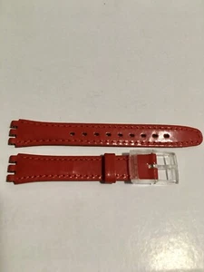 Swatch Genuine Red Ladies 12mm Leather Band Brand New #5. - Picture 1 of 2