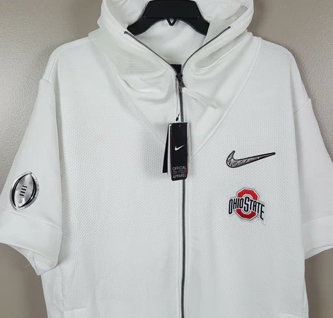 NIKE OHIO STATE BUCKEYES TEAM ISSUED HOODIE JACKET CFP WHITE RARE NEW (SIZE 3XL) Cover