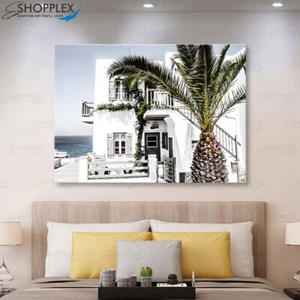 Tropical Beach house Palm Tree Home Decor Single pc Art Canvas Print Wall Art - Picture 1 of 10
