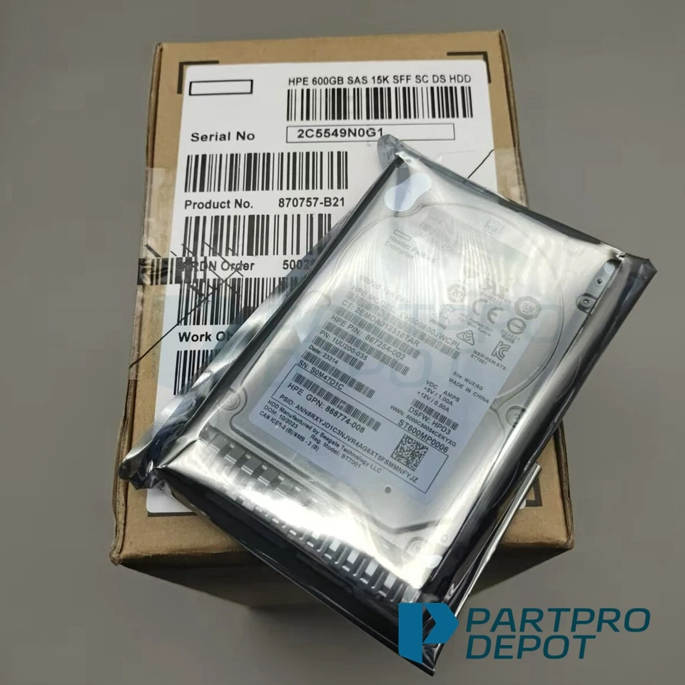 HP 870757-B21 870794-001 2.5" 600GB 12Gb/s SAS 15K SFF SC HDD Hard Drive