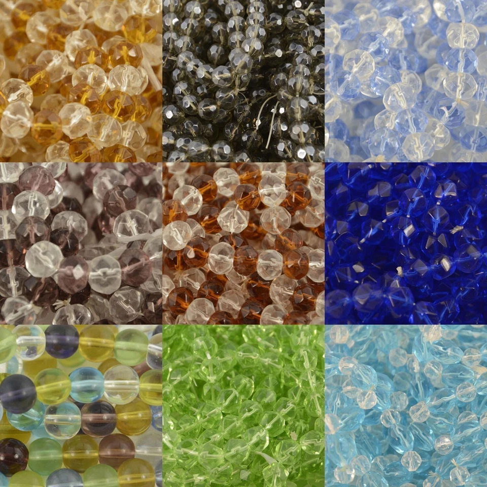 Crystal Duo Rondelle Facetted Round  Glass Beads Colour Choice - Image 1 of 1