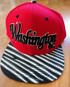 Washington DC Mütze Cap! Rot/schwarz gestreifter verstellbarer Strapback City Hunter NEU!!! - Bild 1 von 7