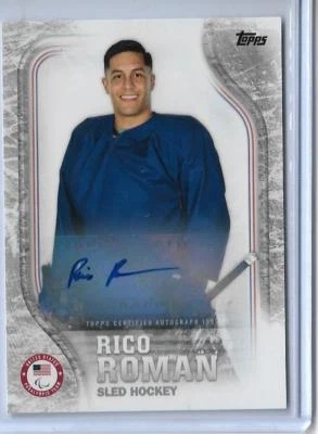 2018 TOPPS OLYMPICS RICO ROMAN SILVER AUTOGRAPH CARD US-29 ~ /50 ~ SLED HOCKEY - Image 1 of 2