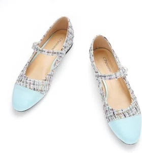 C.Paravano Mary Jane Round Toe Shoes for Women - Blue - Size EU 39.5 / US 9 -NEW - Picture 1 of 7