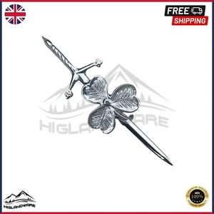 Pin escocés Kilt - Trébol cromado de Highlandware - Imagen 1 de 1
