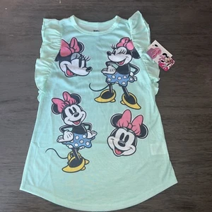 Disney Classic Minnie Mouse Toddler Girl's Mint Green Flutter Sleeve Nightgown - Picture 1 of 3