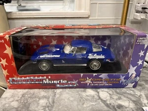 1/18 Ertl 1963 CHEVY CORVETTE SPLIT WINDOW BLUE LOS ANGELES DODGERS+Tool Box New - Picture 1 of 6