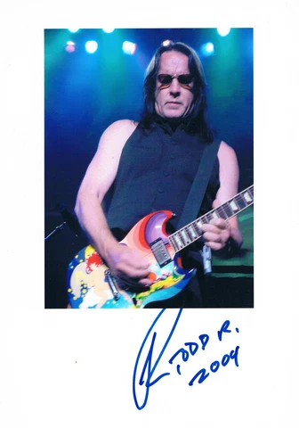 Todd Rundgren 1948- genuine autograph 8"x12" photo signed In Person UTOPIA Cover