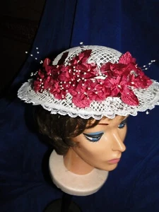 Women Kentucky Derby Hat Tea Party Bridal Dress Wedding Church Sun Hat - Picture 1 of 16