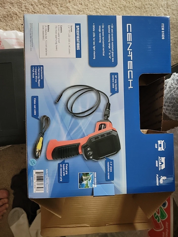 Cen-tech 61839 Digital Inspection Camera Centech Video Tool LED Lights