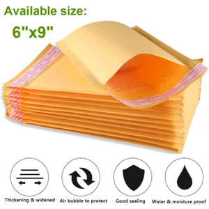 25-100 Kraft Bubble Mailers 6"x10" Padded Envelope Shipping Bags Self Sealing #0 - Picture 1 of 8