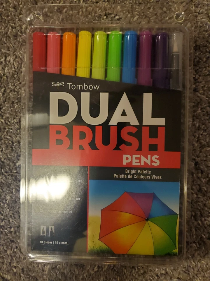 Plumas de pincel doble Tombow marcadores de arte pincel y punta fina, paleta brillante Foto 1 de 1