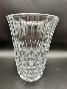 Val St Lambert Crystal Vase Vintage Signed Belgium 1950 Heavy Art Glass 8” - Picture 1 of 6