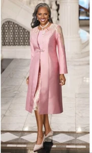 Size 8 Ashro Pink Formal Wedding Party Church Kenora Jacquard Jacket Dress - Picture 1 of 10