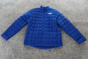 The North Face Jacke Jungen Große 12 blau gesteppt isoliert Puffer durchgehender Reißverschluss - Bild 1 von 10