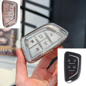 Crystal Key Case Shell Keychain For Cadillac XTS XT5 XT6 Remote Key Fob Cover - Picture 1 of 4