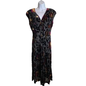Vestido vintage Jones New York para mujer mezcla de seda terciopelo Burnout talla 12 floral elegante - Imagen 1 de 10