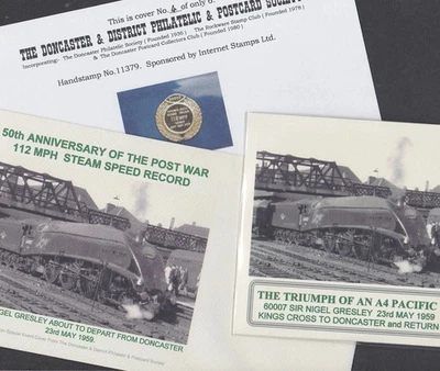Great Britain 2009 FDC Doncaster & District Cover Railway Sir Nigel Gresley & CD - Image 1 of 4