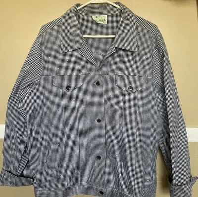 Quacker Factory Jacket Womens XL Blue Cropped Rhinestone Spring EUC - Image 1 of 4