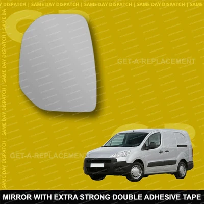 For Peugeot Partner / Partner Tepee wing mirror glass 08-12 Left side Spherical - Image 1 of 4