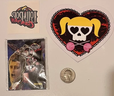 Lollipop Chainsaw Original Version Keychain, Temporary Tattoo and Magnet. New - Изображение 1 из 2