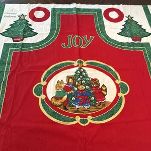 Wamsutta Hallmark Christmas Joy Apron Fabric Panel New Uncut Animals Vintage - Picture 1 of 8