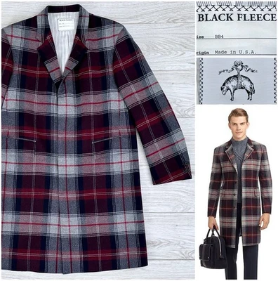 Abrigo de lana a cuadros Brooks Brothers negro polar x Thom Browne, 42R 44R BB4 L XL Foto 1 de 4